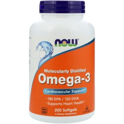 Now Foods, Omega-3, 180 EPA/120 DHA, 200 Softgels